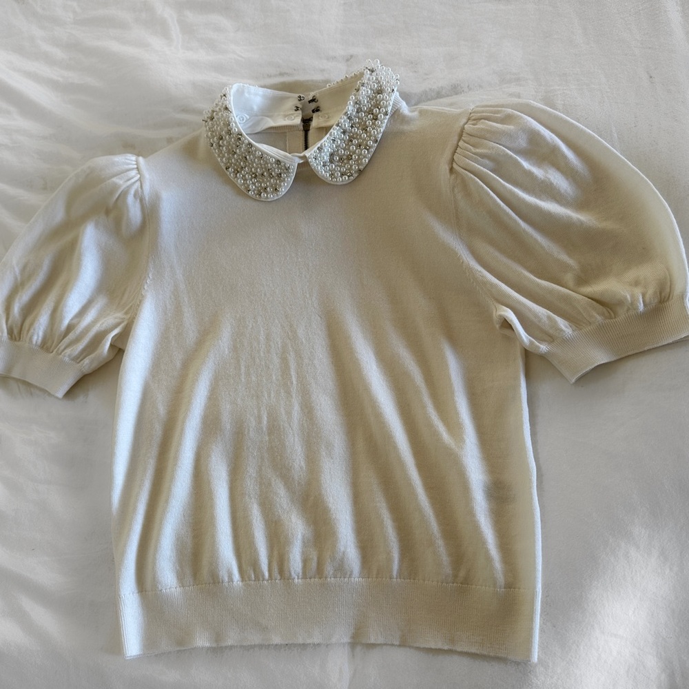 Alice + Olivia Ciara Embellished Collar Sweater